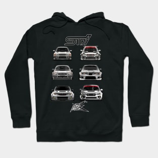 evolution of the impreza wrx sti Hoodie